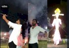 नशे में  धुत युवक ने रावण के पुतले में लगाई आग - राम जी देखते रह गए 